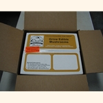 White Button Mushroom Growing Kit Plus Outer Box. (9 lbs. kit.)